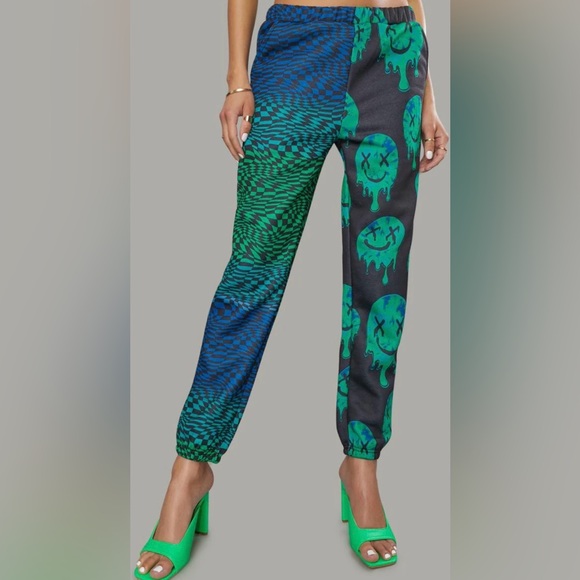 POSTER GIRL Other - POSTER GIRL dollskills Green and Blue Graphic Pants